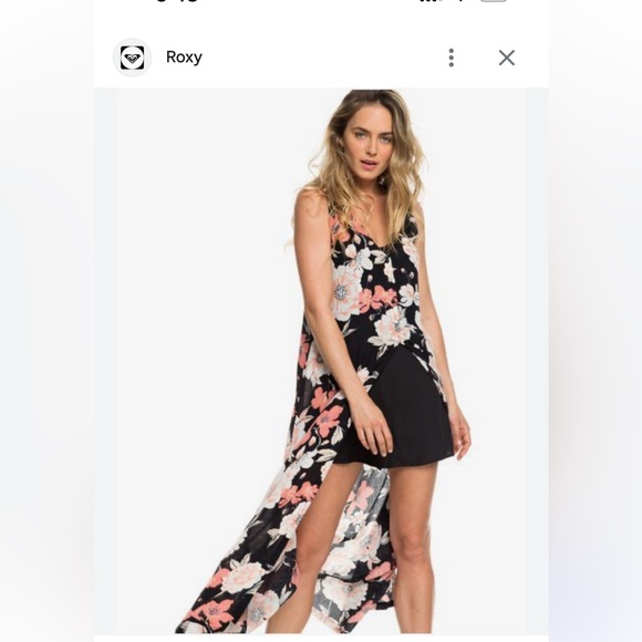 Roxy 2 piece floral sleeveless dress / romper/ bathing suit cover up - Picture 5 of 13